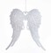 White With Silver Glitter Angel Wings Acrylic Ornament - Light